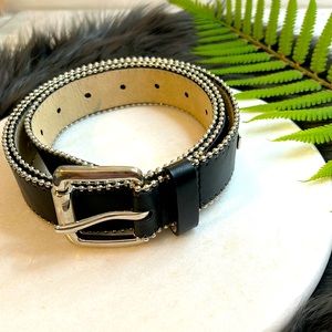 Steve Madden Black and Silver Belt with Bead Detailing Women’s XL